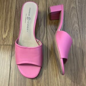 Chinese Laundry Pink Mule Heels - 8.5